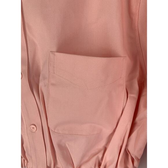 ASOS Cropped Twill Button Up Shirt Shacket Womens Size 12 Pink Jacket New - Picture 4 of 9